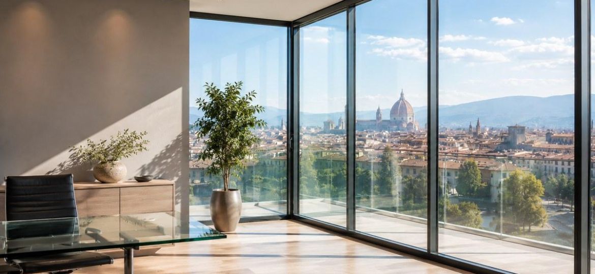 Vetrata isolante a controllo solare realizzata da Vetreria F.I.S.A. a Firenze